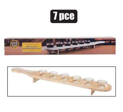 Shot Glass Set with Paddle, 7-piece