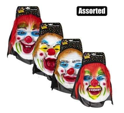 Dress up scary clown mask assorted
