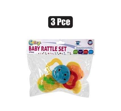 Baby Rattle Teether Set, 3-piece