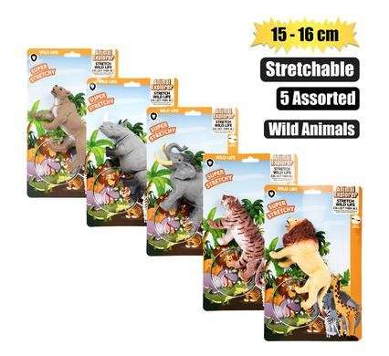 Animals wild stretch assorted, 15-16cm