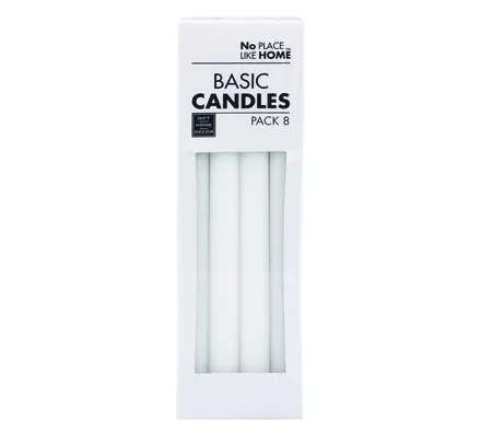 Basic White Candle, 8-piece, 22.5cm