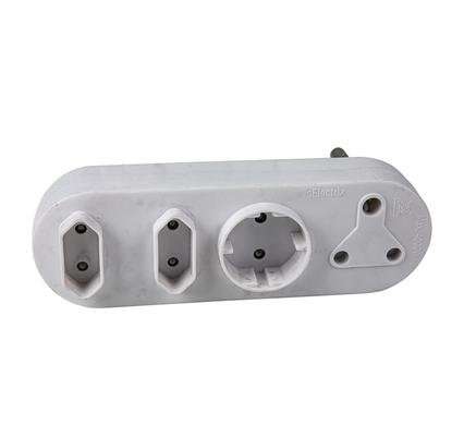 Plug-adaptor 1x16a 1x5a-rnd 2x5a-2pin