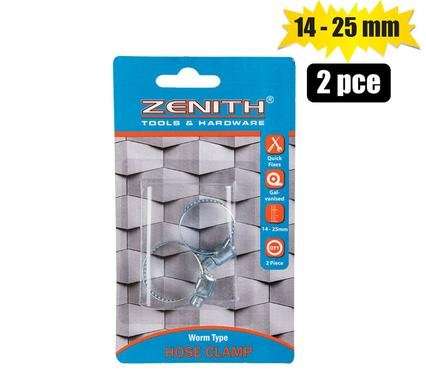 Hoseclamp worm-dr galv 14-25mmx2 zenith