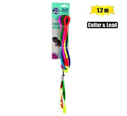 Dog Collar & Lead Set Nylon Rope 1.2m