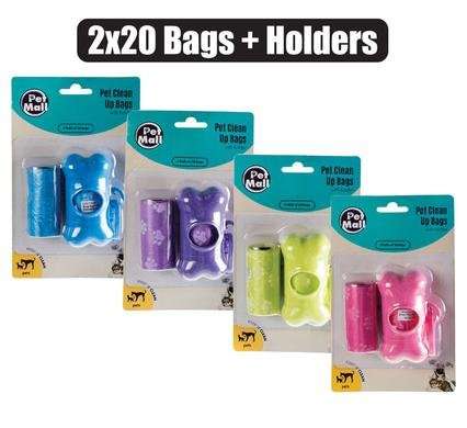 Pet Clean-up Bags with Holder 2 X 20's