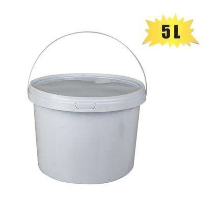 Bucket plastic 5l w/lid triple lock