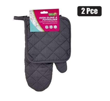 POTHOLDER & OVEN GLOVE COTTON 2 Piece