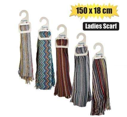 Knitted Stripe Scarf, 150 X 18cm