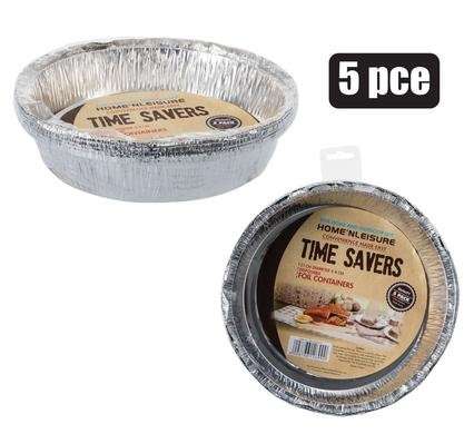 Foil Pie Dishes, 21cm Diameter, 5-piece