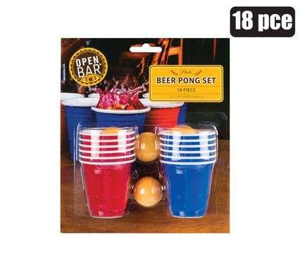 Mini Beer Pong Drinking Game, 18-piece