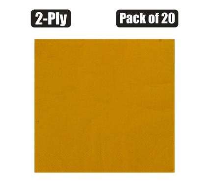 Serviettes 2ply 33cm 20pc Plain Yellow
