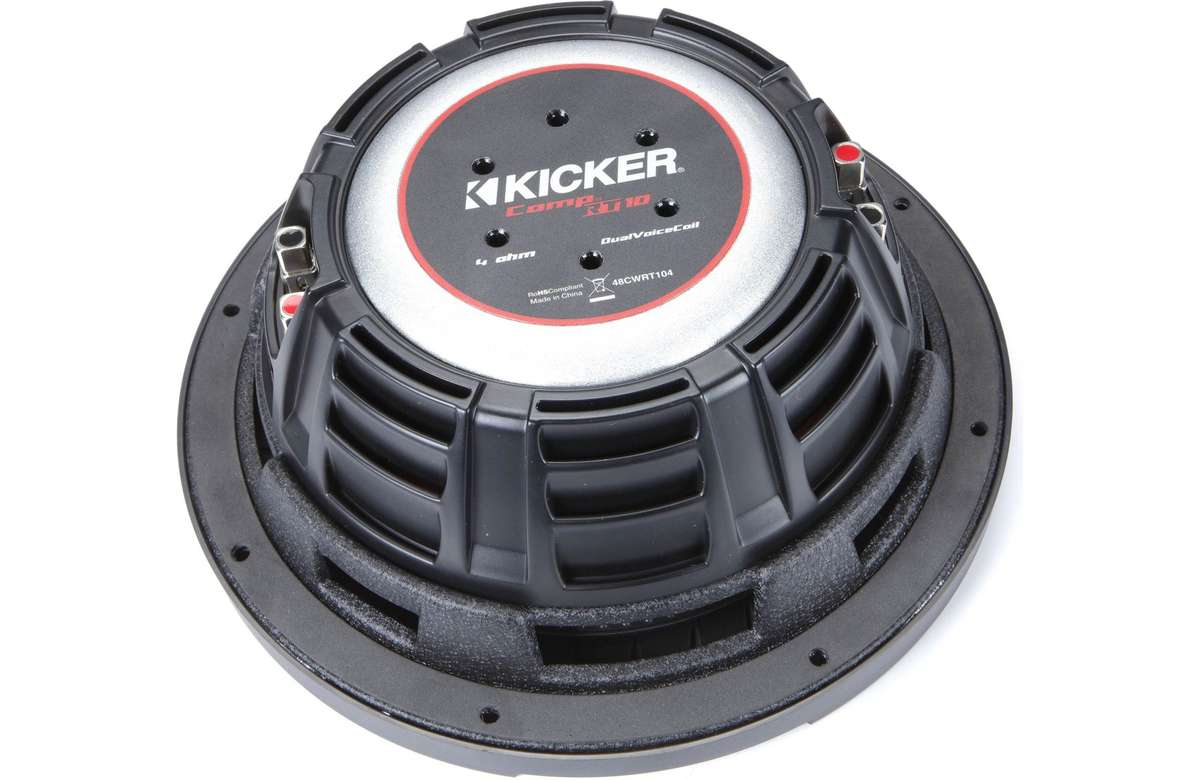 Kicker 48CWRT104 CompRT Series shallow-mount 800 Watts 10" Subwoofer (4 Ohm)