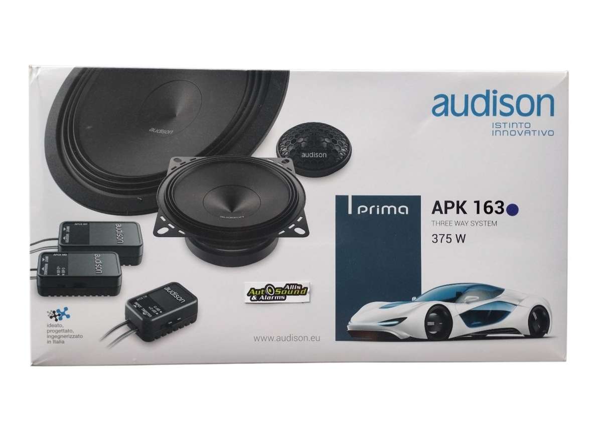 Audison APK 163  3 Way 6.5 inch 375 Watts Component Split System