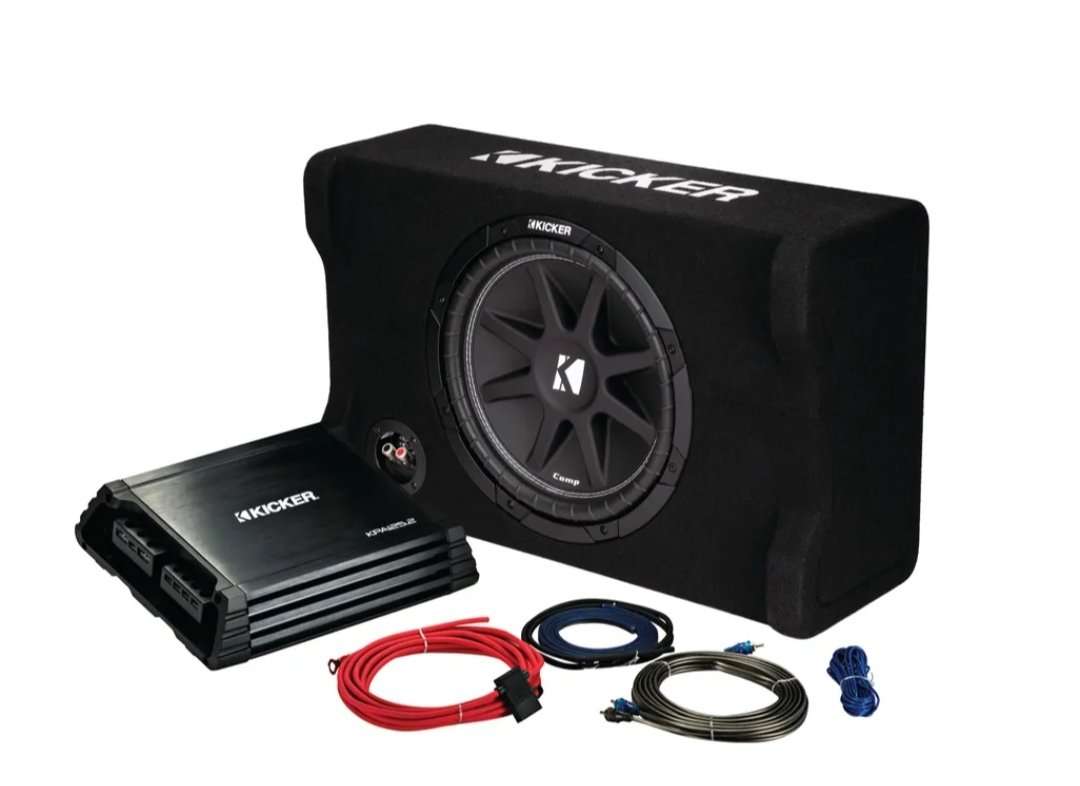 Kicker 49KKPDF212 Kickpack 12"  CompSeries Subwoofer With Enclosure &amp; D Series 2 Channel Ampl...