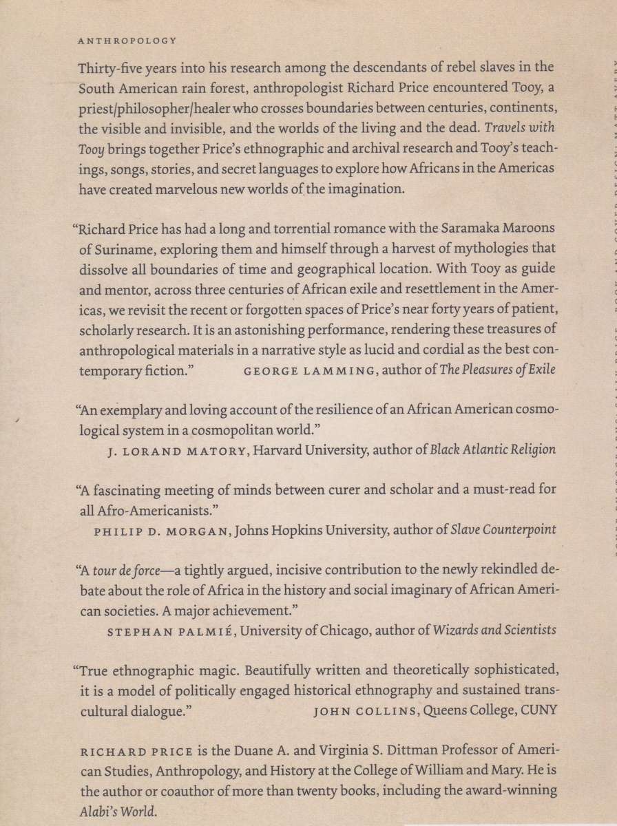 Travels with Tooy: History, Memory, and the African American Imagina - Price, Richard