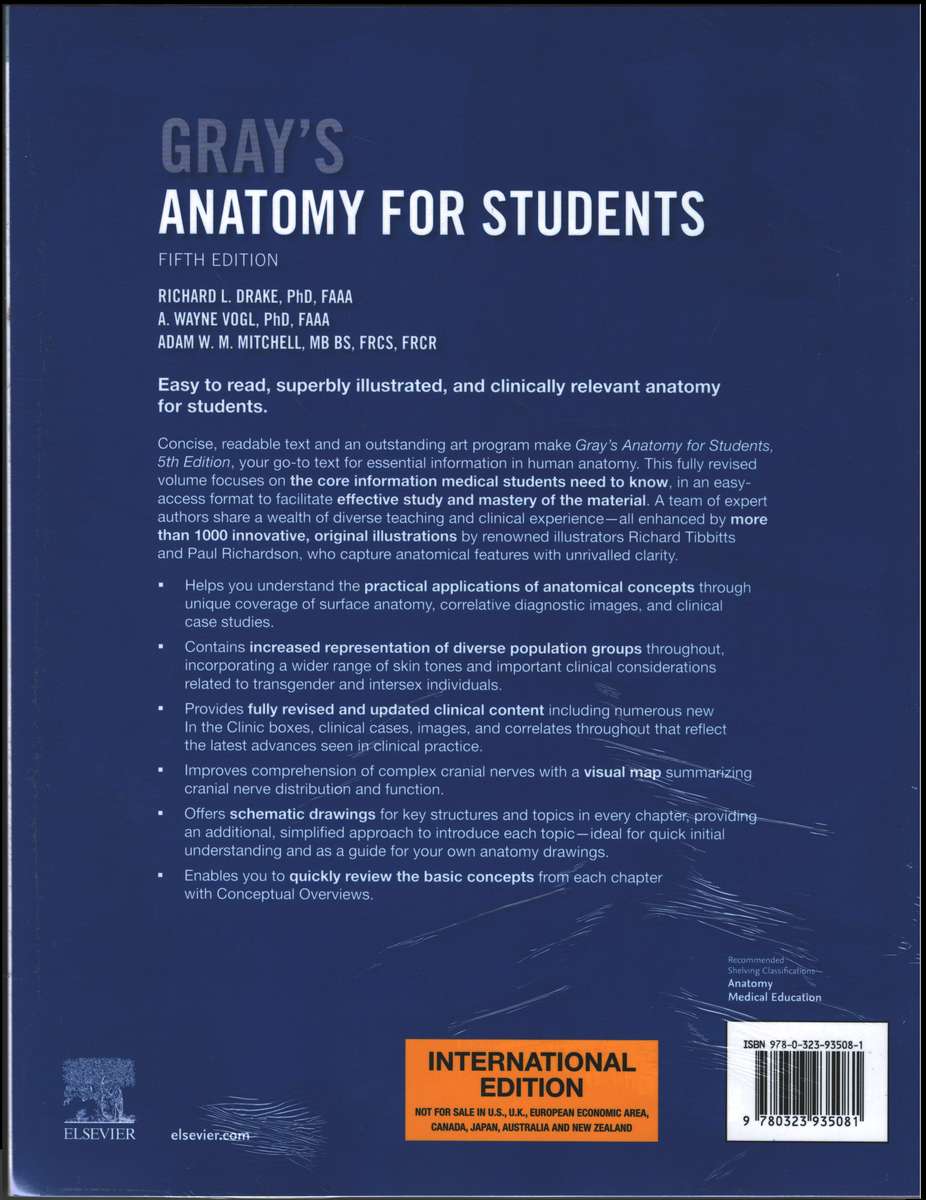 Gray's Anatomy for Students 5th Edtion (International Edition) - Richard L. Drake, A. Wayne V