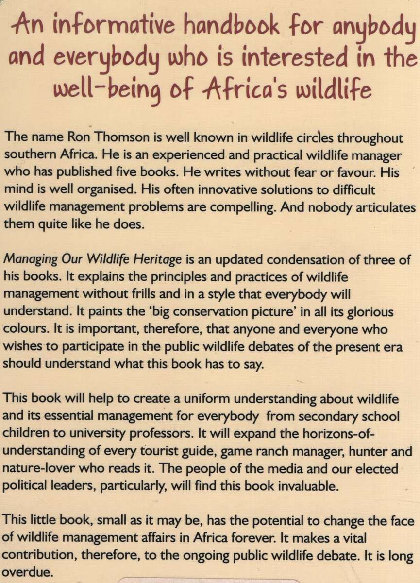 Managing Our Wildlife - Thomson, Ron