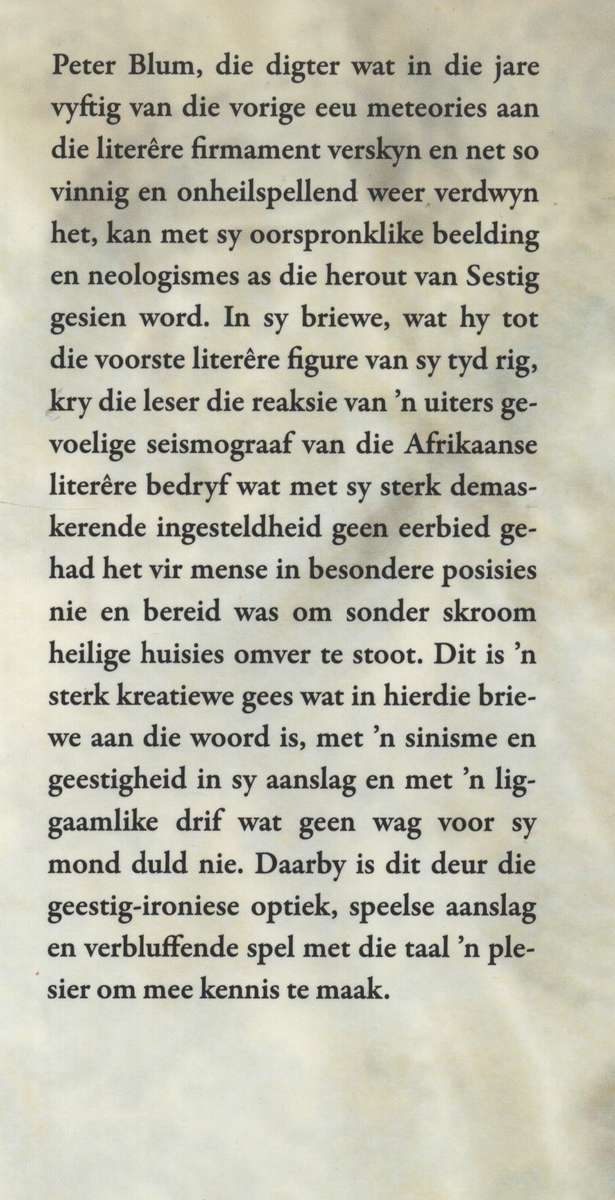 Briewe van Peter Blum - Kannemeyer, J. C.