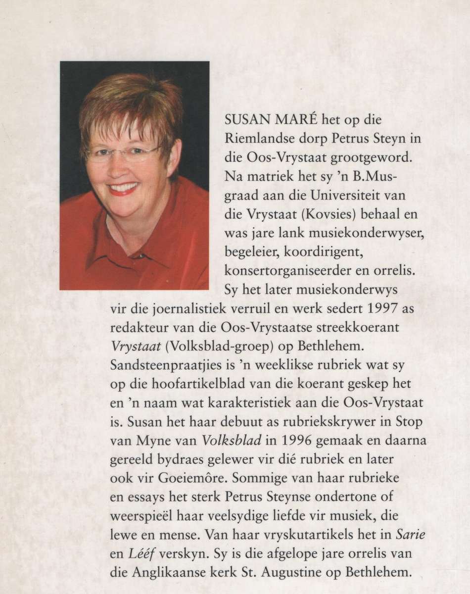 Sandsteenpraatjies - Essays - Mare, Susan