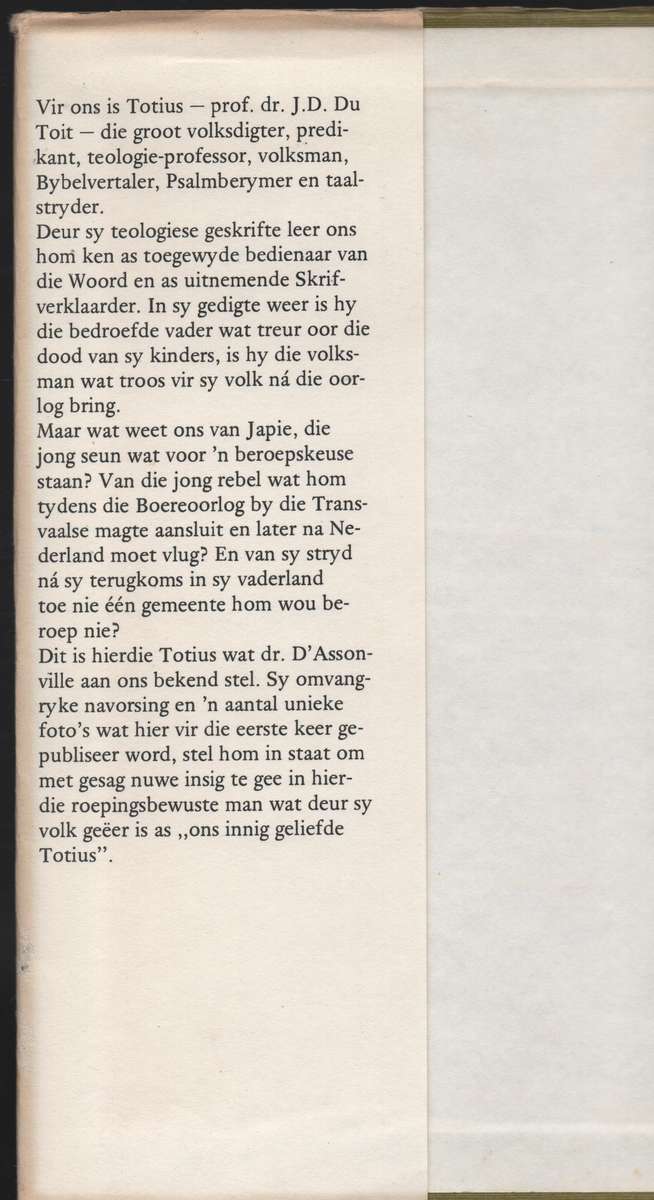 Totius - Profeet van die Mooirivier - d'Assonville, V. E.