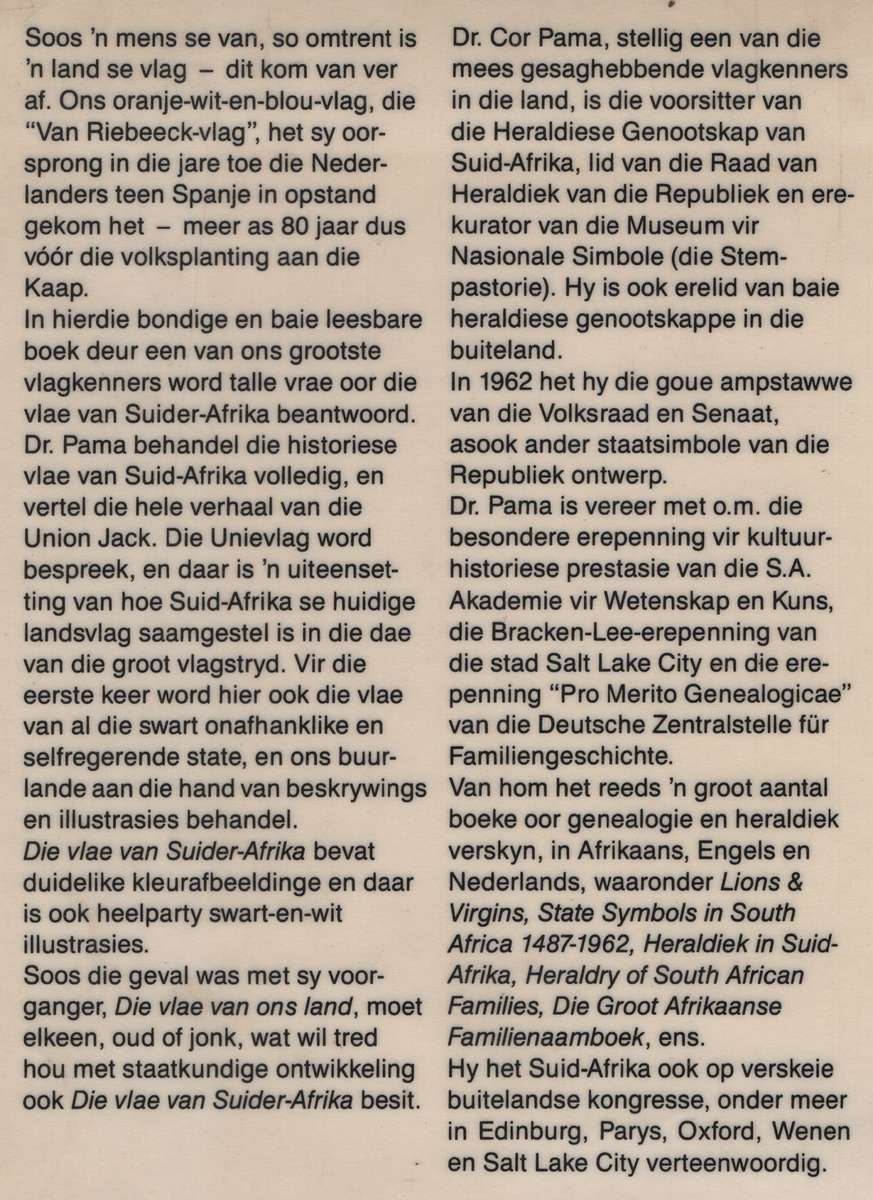Die Vlae van Suider-Afrika - Pama, C.