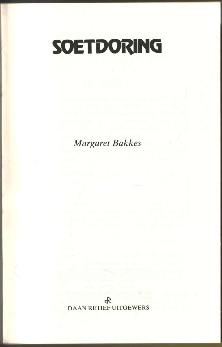 Soetdoring 2H SECONDHAND - Maragaret Bakkes