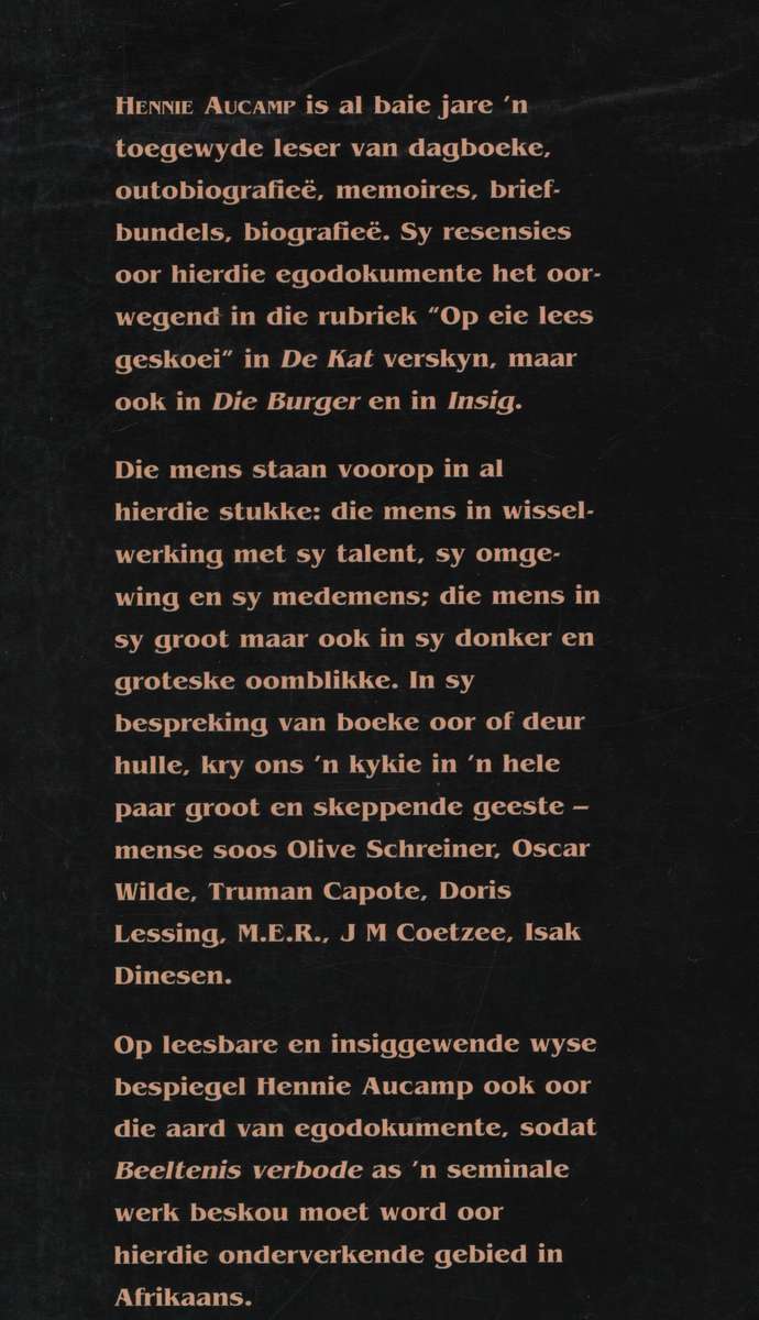 Beeltenis Verbode - Aucamp, Hennie