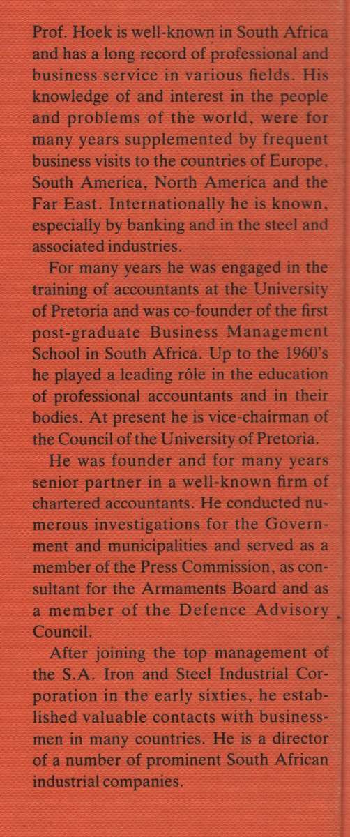 Southern Africa, Now in the Future - Hoek, P. W.