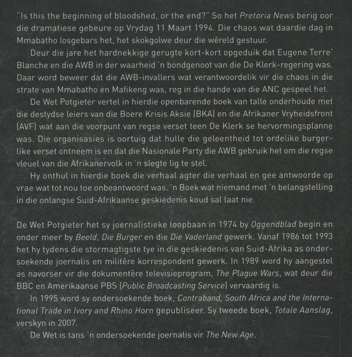 Kwart Voor 'n Bloedbad - Potgieter, De Wet
