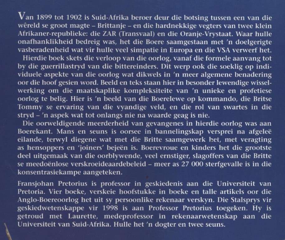 Die Anglo-Boereoorlog, 1899-1902 SECONDHAND - Pretorius, Fransjohan