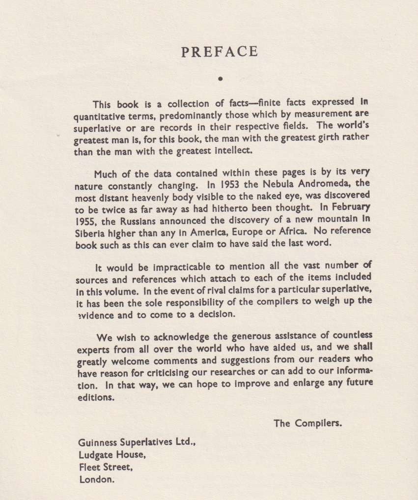 GUINNESS WORLD RECORDS 50 YEAR FACSIMILE SECONDHAND - GUINNESS