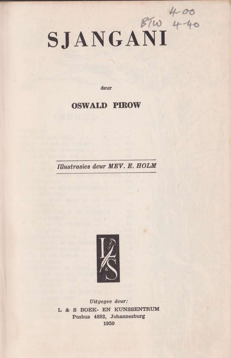 Sjangani - Pirow, Oswald