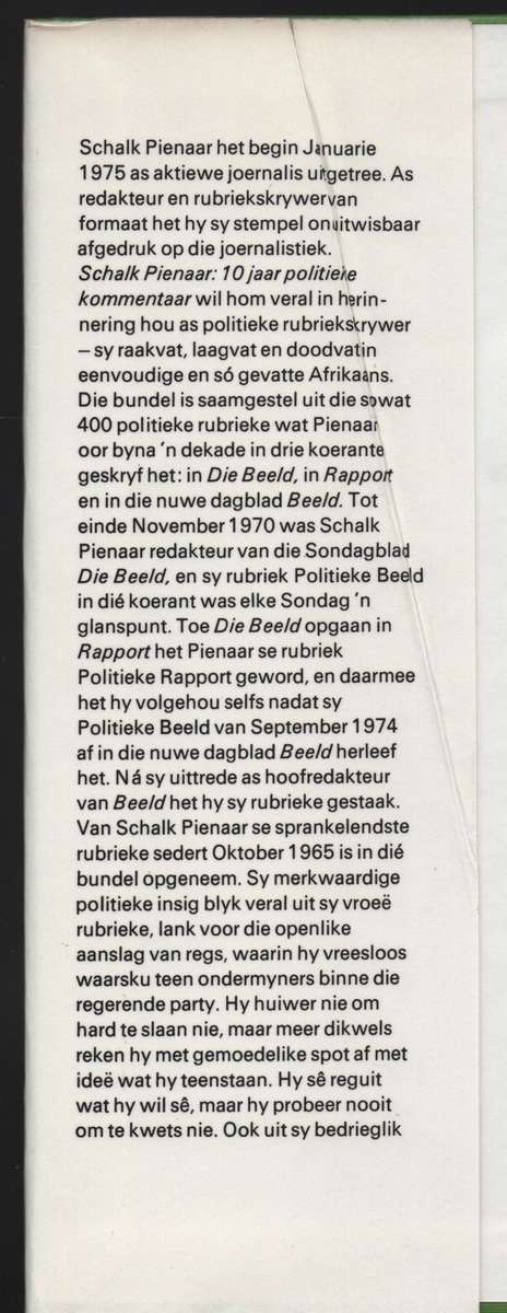 10 Jaar Politieke Kommentaar - Pienaar, Schalk