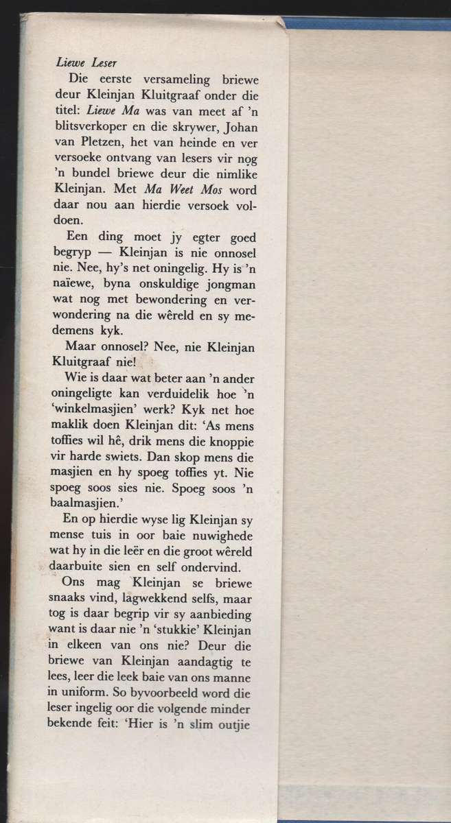 Ma Weet Mos: Nog Briewe van Kleinjan - Van Pletzen, Johan