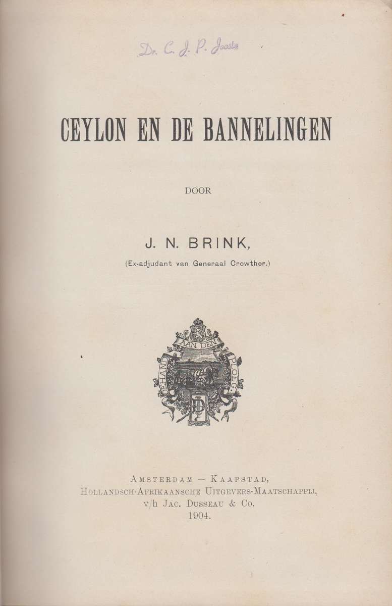 Ceylon en de Bannelingen - Brink, J. N.