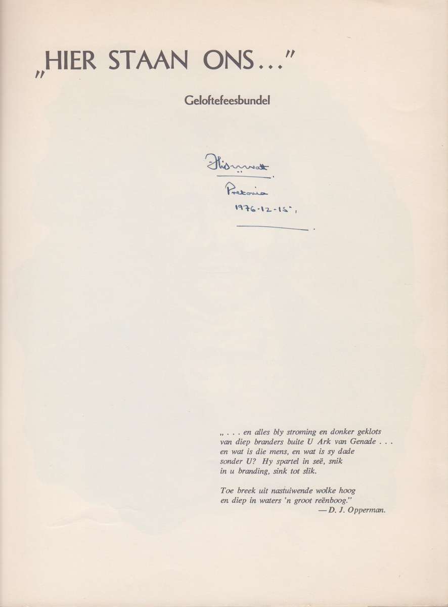 Hier Staan Ons: Geloftefeesbundel - Van der Colf, A. P. (compile