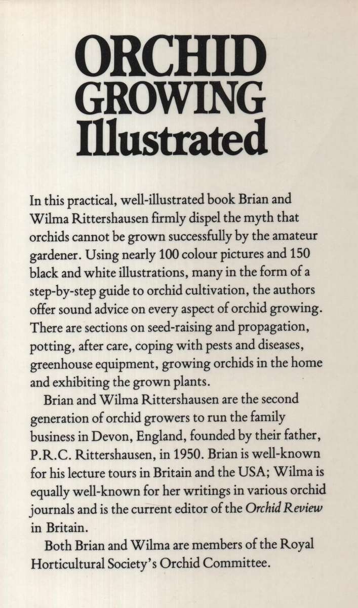 Orchid Growing Illustrated - Rittershausen, Brian; Ritter
