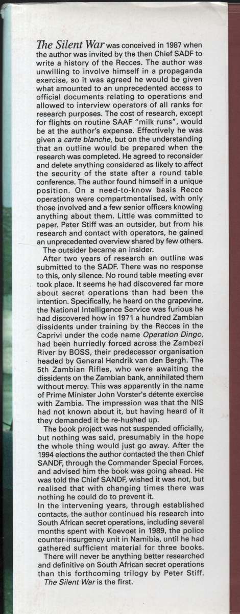 The Silent War: South African Recce Operations, 1969-1994 - Stiff, Peter