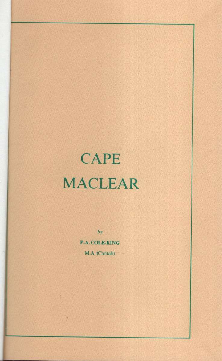 CAPE MACLEAR MALAWI - COLEKING,PA