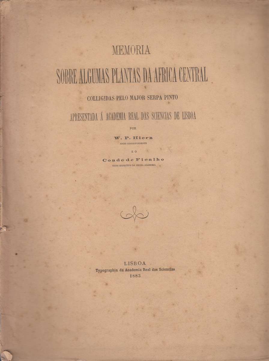 MEMORIA SOBRE ALGUMAS PLANTAS DA AFRICA SECONDHAND - HIERN,W
