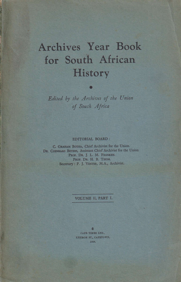 ARGIEFJAAR 1938.02 2DE HANDS - BOTHA,C
