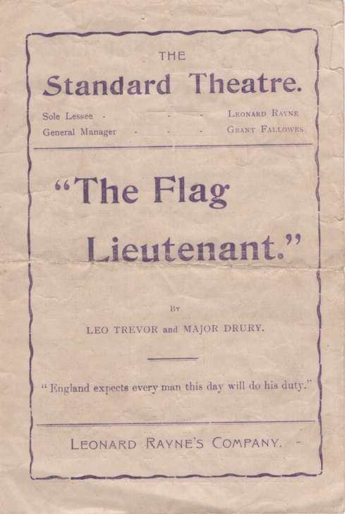 The Flag Lieutenant (Programme Notes). Second-hand SECONDHAND - Leo Trevor, Major Drury