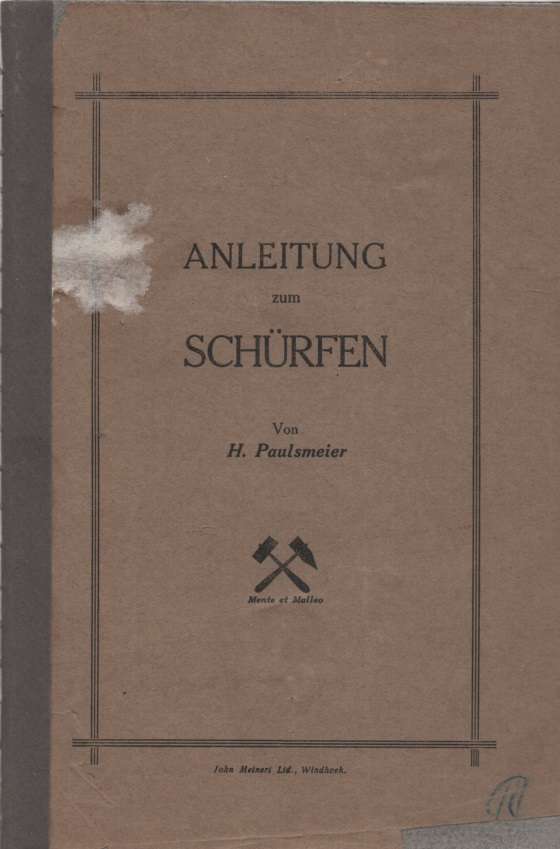 Anleitung zum Schurfern. Second-hand SECONDHAND - H. Paulmeister