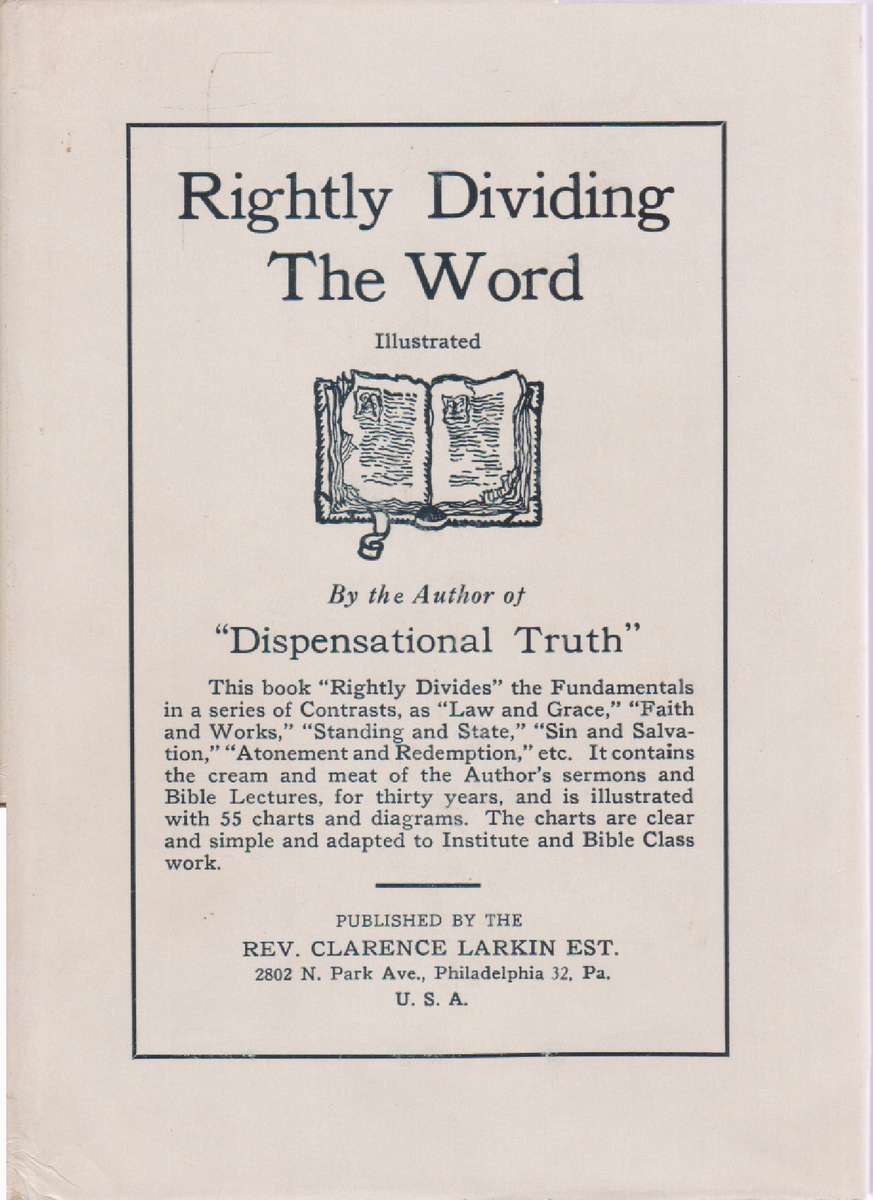 Rightly Dividing The Word SECONDHAND - Clarence Larkin