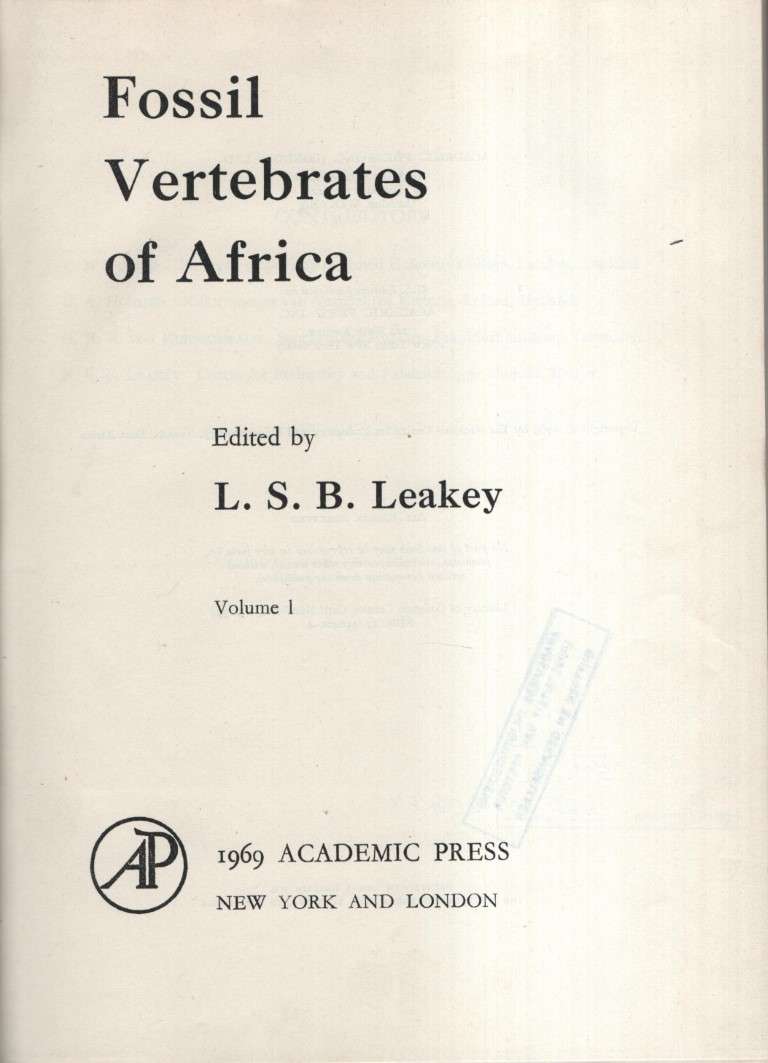 Fossil Vertebrates of Africa. Volume 1 - Leakey, L. S. B.