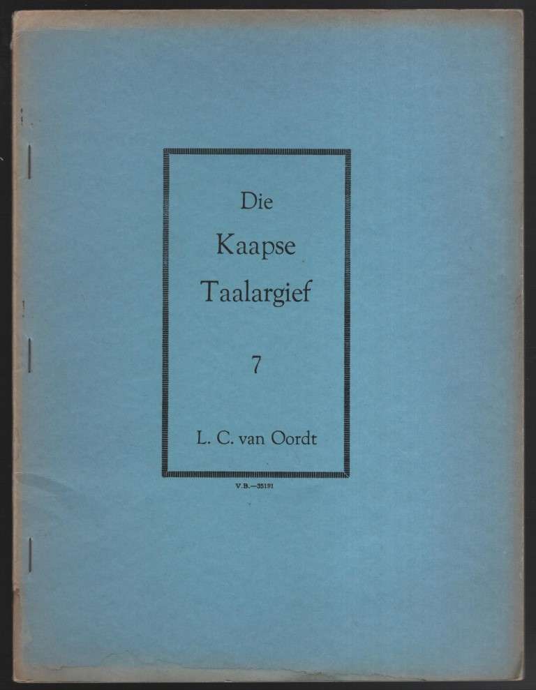 KAAPSE TAALARGIEF 7 - VANOORDT,LC