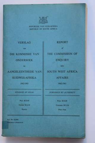 Odendaal Verslag Suid Wes Afrika - Komitee