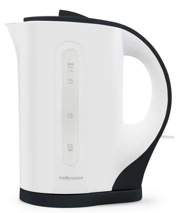 Mellerware Tugela 1.7L Black & White Cordless Plastic Kettle
