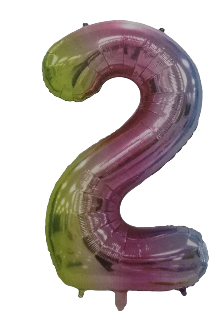 Casey 102cm Rainbow Balloon Number 2 -
