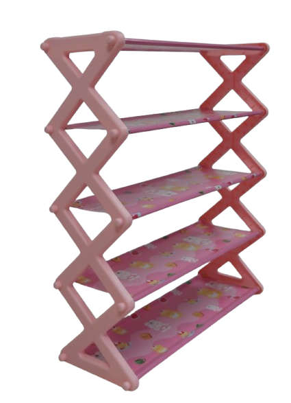 Nordic Wind Shoe Rack - Pink 5 Tier 15 Pairs Different Sizes Simple Multifunctional Practical And...